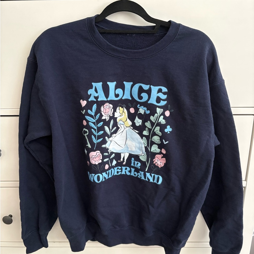 Alice in Wonderland Navy Crew Neck Sweater